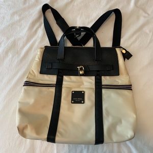 Henri Bendel Cream/Black Backpack